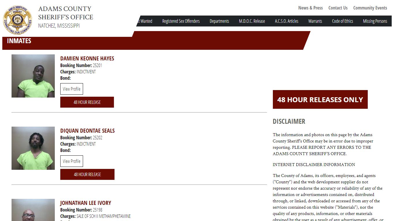 Inmate Roster – Adams County Sheriff's Office